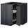 METOD corner base cabinet with carousel, black/Upplöv matt anthracite