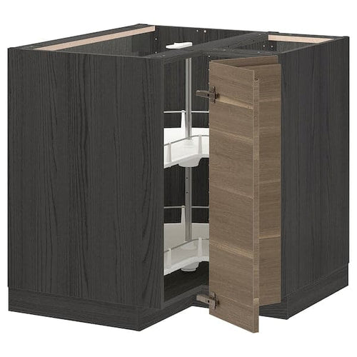 METOD - Corner cabinet/swivel basket , 88x88 cm