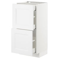 METOD - Base cab with 2 fronts/3 drawers, white/Axstad matt white, 40x37 cm - best price from Maltashopper.com 69288645