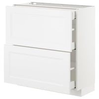 METOD - Base cab with 2 fronts/3 drawers, white/Axstad matt white, 80x37 cm - best price from Maltashopper.com 49288651