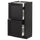 METOD base cab with 2 fronts/3 drawers, black/Lerhyttan black stained, 40x37 cm