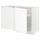 METOD - METOD Corner base cab w pull-out fitting, white Enköping/white wood effect, 128x68 cm