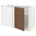 METOD corner base cab w pull-out fitting, white Enköping/brown walnut effect, 128x68 cm