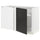 METOD corner base cab w pull-out fitting, white/Nickebo matt anthracite, 128x68 cm