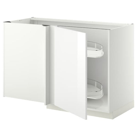 Ikea METOD - Corner base cab w pull-out fitting, white/Ringhult white, 128x68 cm
