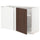 METOD - Corner base cab w pull-out fitting, white/Sinarp brown , 128x68 cm