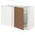 METOD - METOD Corner base cab w pull-out fitting, white/Tistorp brown walnut effect, 128x68 cm