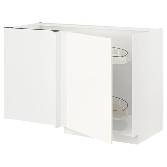 Ikea METOD - Corner base cab w pull-out fitting, white/Vallstena white, 128x68 cm