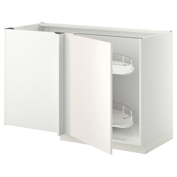 Ikea METOD - Corner base cab w pull-out fitting, white/Veddinge white, 128x68 cm