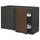 METOD corner base cab w pull-out fitting, black/Sinarp brown, 127.5x80.0x67.5 cm