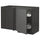METOD corner base cab w pull-out fitting, black/Voxtorp dark grey