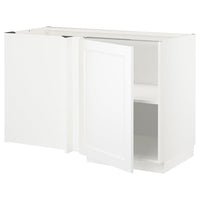 METOD - Corner base cabinet with shelf, white/Axstad matt white, 128x68 cm - best price from Maltashopper.com 79454248