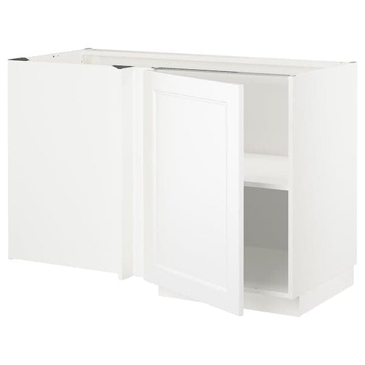 Ikea METOD - Corner base cabinet with shelf, white/Axstad matt white, 128x68 cm