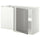 METOD corner base cabinet with shelf, white/Bodbyn grey, 128x68 cm