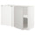 METOD corner base cabinet with shelf, white/Lerhyttan light grey, 128x68 cm