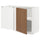 METOD - METOD Corner base cabinet with shelf, white/Tistorp brown walnut effect, 128x68 cm