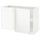 METOD corner base cabinet with shelf, white/Voxtorp matt white, 128x68 cm