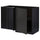 METOD - METOD Corner base cabinet with shelf, black/Nickebo matt anthracite, 128x68 cm