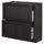 METOD base cabinet with 2 drawers, black/Lerhyttan black stained