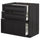 METOD base cabinet with 3 drawers, black/Lerhyttan black stained, 80x60 cm