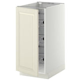 METOD base cabinet with wire baskets, white/Bodbyn off-white, 40x60 cm