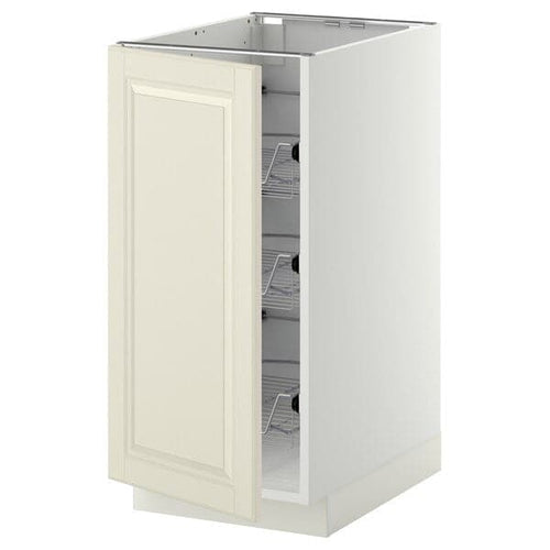 METOD - Base cabinet with wire baskets, white/Bodbyn off-white, 40x60 cm