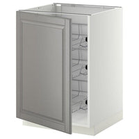 METOD - Base cabinet with wire baskets, white/Bodbyn grey, 60x60 cm - best price from Maltashopper.com 69464525