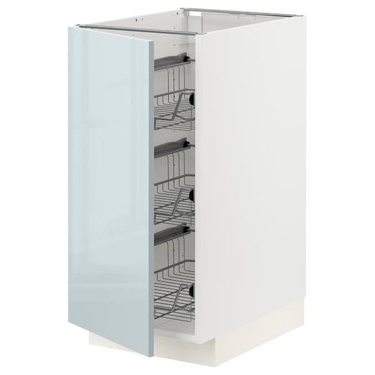 METOD - Base cabinet with wire baskets, white/Kallarp light grey-blue, 40x60 cm - best price from Maltashopper.com 19478756