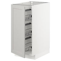 METOD - Base cabinet with wire baskets, white/Lerhyttan light grey, 40x60 cm - best price from Maltashopper.com 99457000