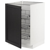 METOD - Base cabinet with wire baskets, white/Lerhyttan black stained , 60x60 cm - best price from Maltashopper.com 29465720