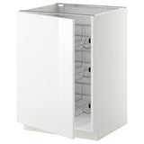 METOD base cabinet with wire baskets, white/Ringhult white, 60x60 cm