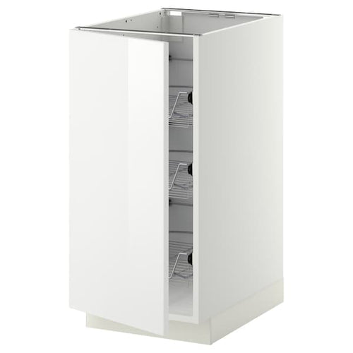 METOD - Base cabinet with wire baskets, white/Ringhult white, 40x60 cm