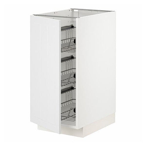 METOD base cabinet with wire baskets, white/Stensund white, 40x60 cm