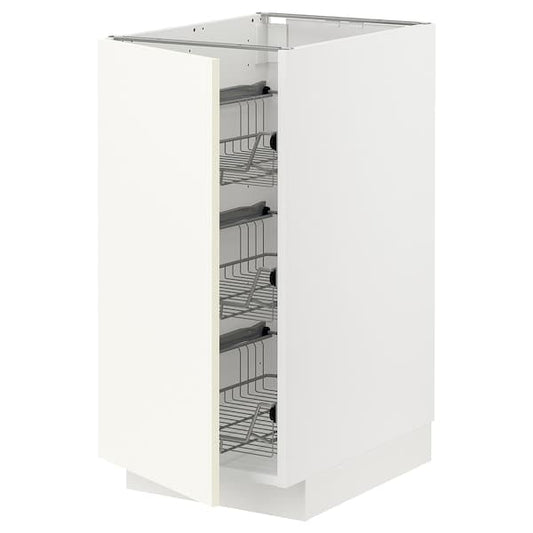 Ikea METOD - Base cabinet with wire baskets, white/Vallstena white, 40x60 cm