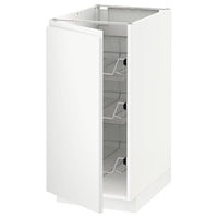 METOD - Base cabinet with wire baskets, white/Voxtorp matt white, 40x60 cm - best price from Maltashopper.com 69468665