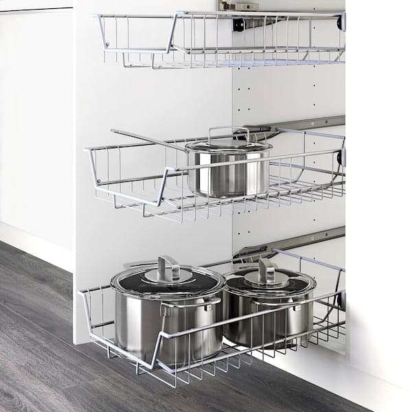 Ikea METOD - Base cabinet with wire baskets, white/Voxtorp dark grey , 40x60 cm