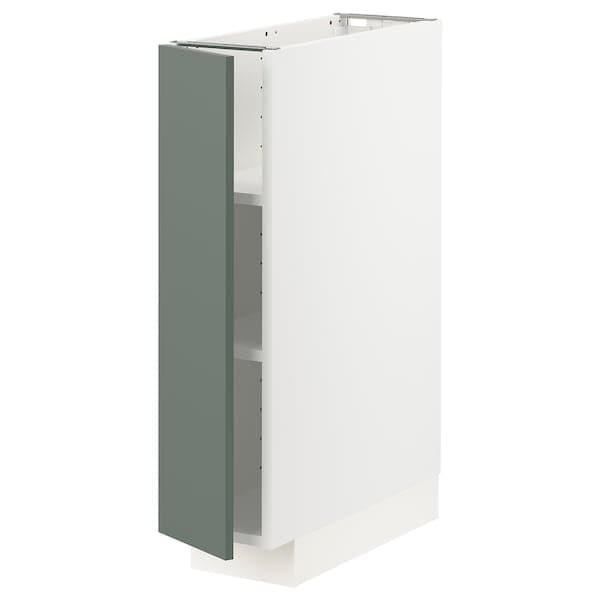 METOD - Base cabinet with shelves, white/Bodarp grey-green, 20x60 cm - best price from Maltashopper.com 49460463