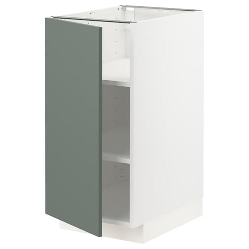 METOD - Base cabinet with shelves, white/Bodarp grey-green, 40x60 cm