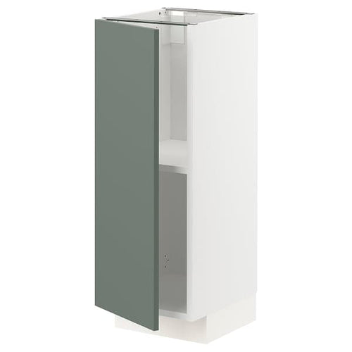 METOD - Base cabinet with shelves, white/Bodarp grey-green, 30x37 cm
