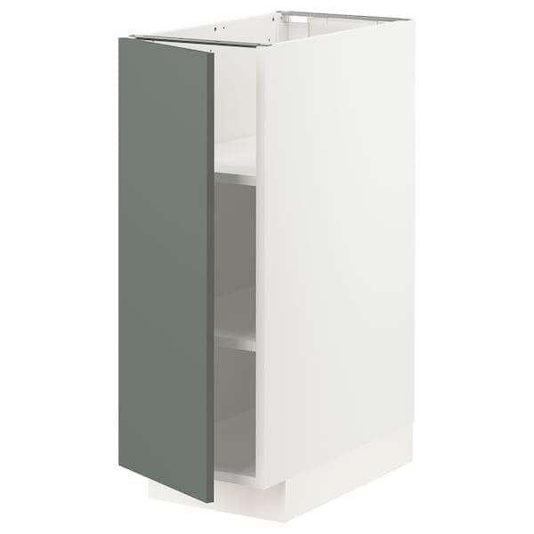 METOD - Base cabinet with shelves, white/Bodarp grey-green, 30x60 cm - best price from Maltashopper.com 39461887