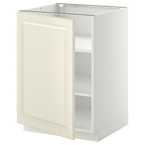 METOD - Base cabinet with shelves, white/Bodbyn off-white, 60x60 cm