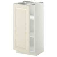 METOD base cabinet with shelves, white/Bodbyn off-white, 40x37 cm