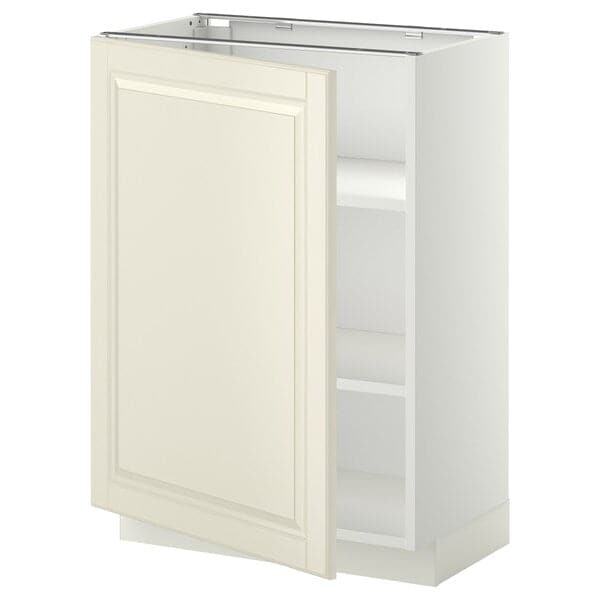 METOD - Base cabinet with shelves, white/Bodbyn off-white, 60x37 cm - best price from Maltashopper.com 59454980