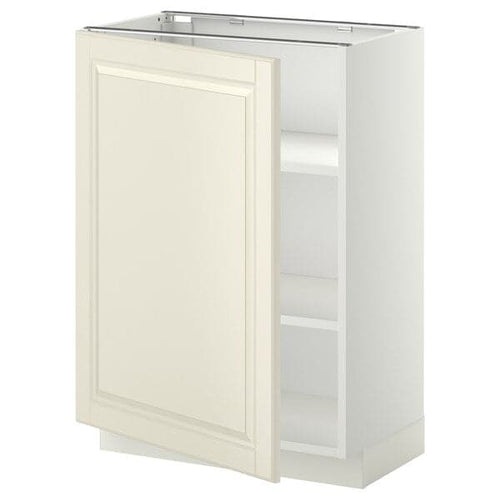 METOD - Base cabinet with shelves, white/Bodbyn off-white, 60x37 cm