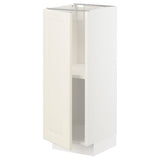 METOD base cabinet with shelves, white/Bodbyn off-white, 30x37 cm