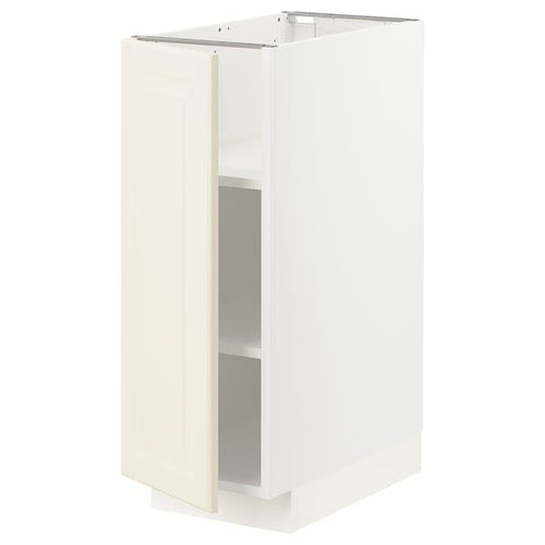 METOD - Base cabinet with shelves, white/Bodbyn off-white, 30x60 cm