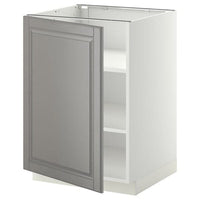 METOD - Base cabinet with shelves, white/Bodbyn grey, 60x60 cm - best price from Maltashopper.com 79468434