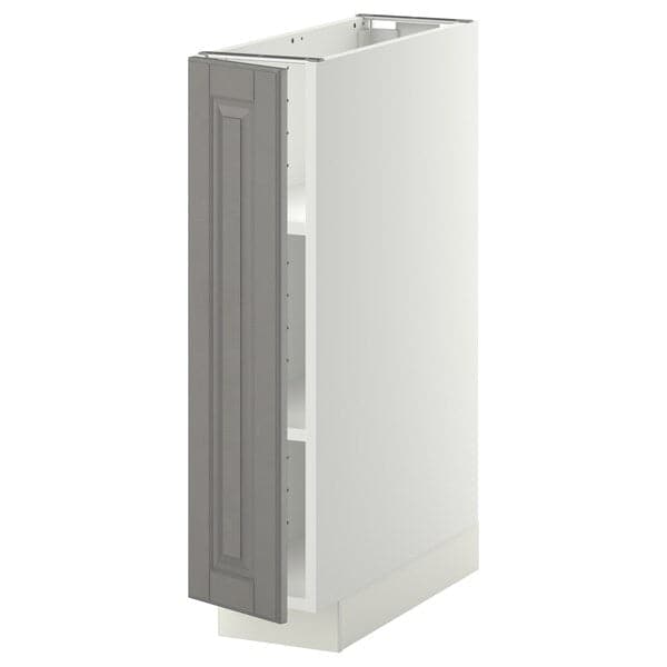Ikea METOD - Base cabinet with shelves, white/Bodbyn grey, 20x60 cm