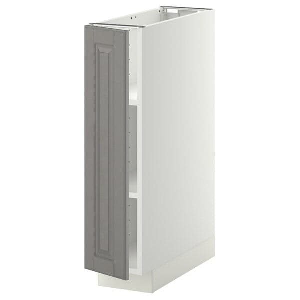 METOD - Base cabinet with shelves, white/Bodbyn grey, 20x60 cm - best price from Maltashopper.com 69465134