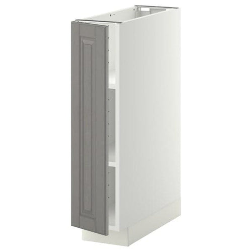 METOD - Base cabinet with shelves, white/Bodbyn grey, 20x60 cm